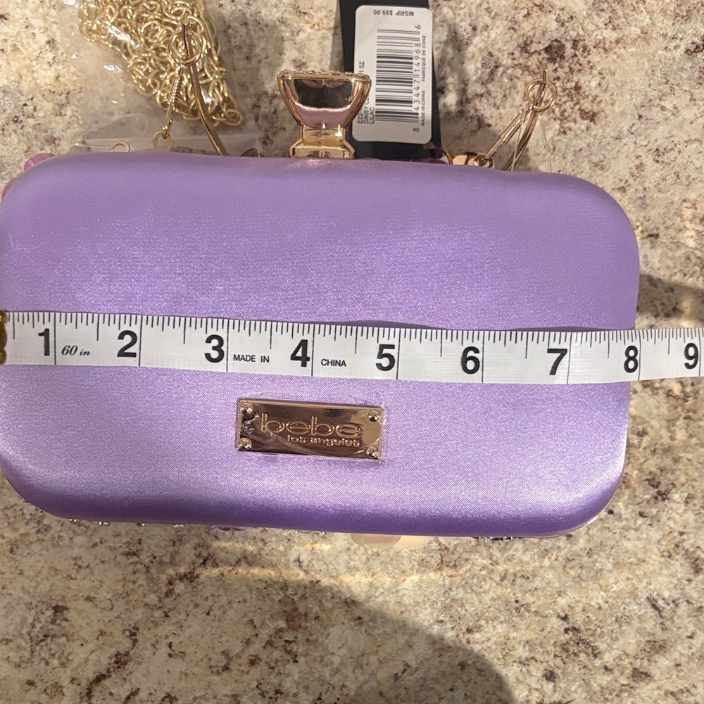 bebe-Lilac Floral Embellished Chain Crossbody Clutch
NWT - Picture 6 of 7
